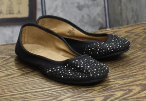 Style And Co. Womens Angelyn Rhinestone Flats 88527671 Black 5.5M thumbnail 1