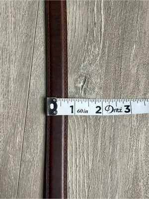 Vintage Guess Brown Genuine Leather Belt Brass Buckle Logo Size Medium thumbnail 8
