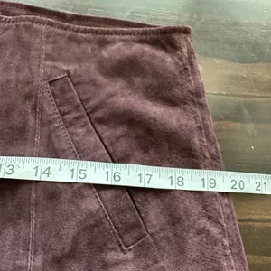Blank NYC Leather Suede Burgundy Red Mini Skirt Side Slit Size 31 thumbnail 9