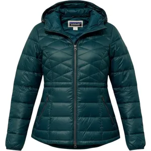 Athleta Puffer Jacket Teal Green Gorpcore Down‎ Filled Hooded Womens Small thumbnail 1