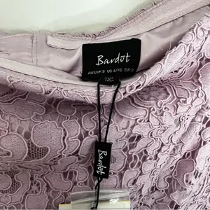 Bardot Solange Lilac Lace Midi Dress Off Shoulder Bell Sleeve NWT Size 4 thumbnail 6