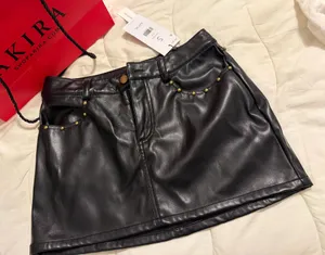 Akira Black faux leather skirt thumbnail 1