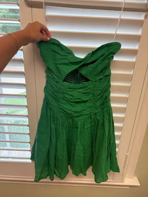 Green strapless cut out mini dress thumbnail 3