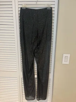 Zara Black Glitter Sheer Pants thumbnail 2