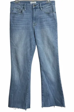 FRAME Le Crop Mini Boot Light Wash Raw Hem Jeans Size 30‎ thumbnail 1