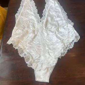 VINTAGE TEDDY BODYSUIT LINGERIE Dara Jane white Lace 80s coquette girl thumbnail 9