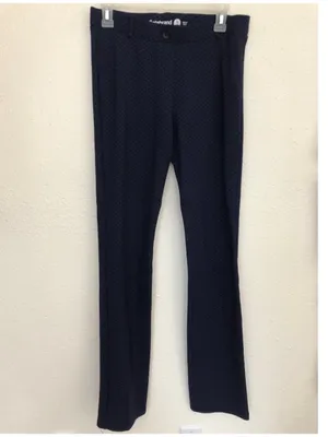 Betabrand Navy Blue Printed Dress Pants Yoga Pants Medium Long work trousers thumbnail 2