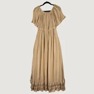 Sundress Womens Dress Beige Hi Low Off The Shoulder Striped Fit Flare Flowy XS/S thumbnail 2
