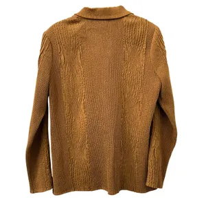 Flair M Textured Blazer‎ Jacket Brown Knit Career Office Shoulder Pads Retro 70s thumbnail 5