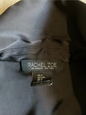 Rachel Zoe Black Satin Cropped Long-Sleeve Blouse thumbnail 2