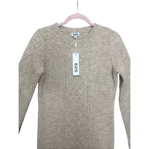 525 America Tessa Cable Knit Sweater Dress Beige‎ Cashew Heather Revolve thumbnail 12