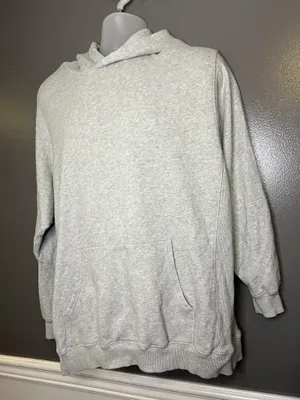 Aerie Be The Real You Back Hoodie Womens Medium Gray Graphic Fleece Pullover thumbnail 7