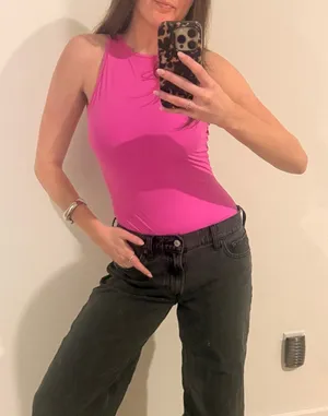 Hot Pink Backless Bodysuit thumbnail 1