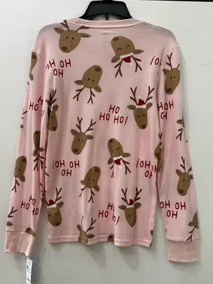 Carter’s Women’s Snug Fit Pajama NEW 2pc Set 100% Cotton Pink Reindeer Medium thumbnail 5