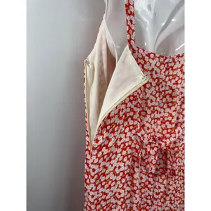 Lulus‎ Red Floral Daisy Ruffle Midi Dress Women Small Cottagecore Boho Romantic thumbnail 7