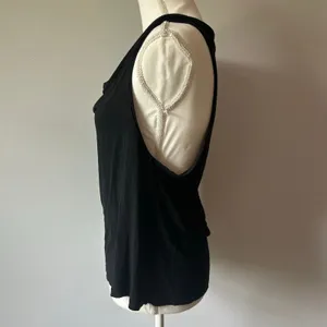By Anthropologie Cowl Neck Black Soft Modal Blend Blouse Top Size Large thumbnail 2