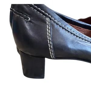 Johnston & Murphy Women's Leather Loafer Heels Black Brown Two Tone pointed 9 thumbnail 5