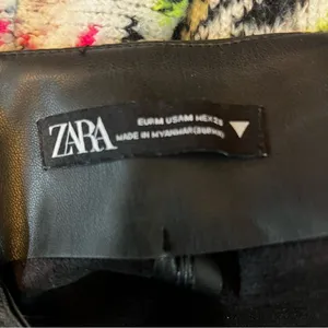 Zara Faux Leather High Waist Black Mini Skirt Moto Whimsygoth Edgy Goth Size M thumbnail 7