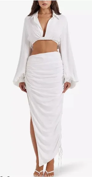 HOUSE OF CB Loie Gathered Woven Maxi Skirt‎ Size Small NWOT thumbnail 1