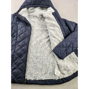 Columbia Copper‎ Crest Jacket SMALL quilted Soft Faux Fur Lined Hooded Navy Blue thumbnail 13