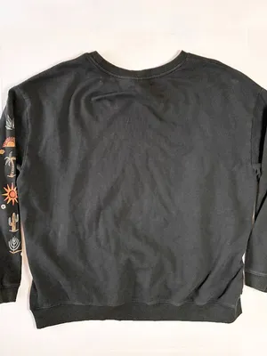 Passenger Chica Oversized Graphic Crewneck Sweatshirt Organic Cotton - L - Black thumbnail 8