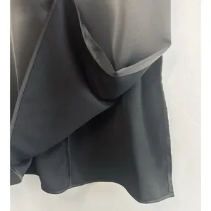 Sam Edelman Black Satin Cutout Midi Dress‎ Size 10 Cocktail Party Minimalist LBD thumbnail 9