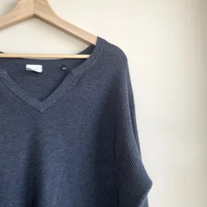 cabi gray oversized‎ cotton knit sweater women's size large casual fall pullover thumbnail 2