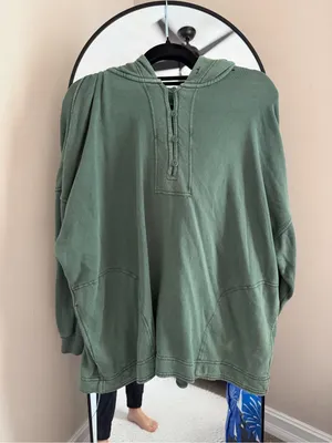 aerie Olive Green Hoodie Sweater thumbnail 2