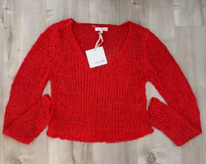 Honey Belle Crop Top Red thumbnail 4
