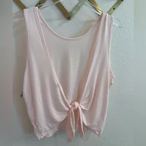 NWT Aerie Light Pink Open Back Tie Tank Top Large thumbnail 3