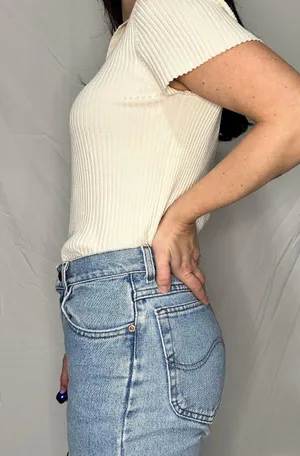 Chaus New York Ribbed Collared Top thumbnail 2