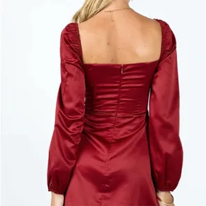 Princess Polly Della Long Sleeve Mini Dress Burgundy Ruched NWT Size‎ 4 thumbnail 2