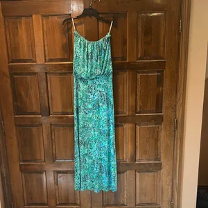 Lilly Pulitzer Size Small Morada‎ Maxi Dress Shorely Blue Strapless Animal Print thumbnail 4