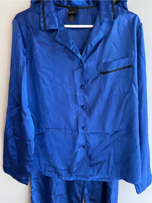 Secret Treasures Blue Satin Style Two-Piece Pajama Set Medium thumbnail 7