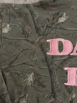 Dairy Boy The Boyfriend Hoodie Evergreen Camo/Pink Appliqué Women's Size Large thumbnail 4