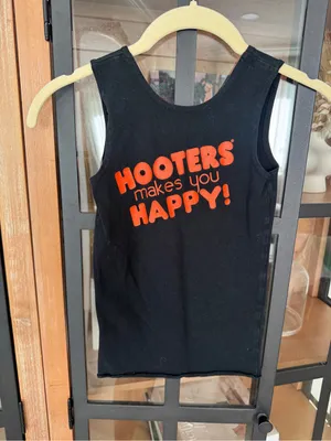 Vintage y2k hooters baby tank top tee graphic scoop neckline sexy costume server thumbnail 6