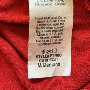 Easel Women Red Cold Shoulder Short Sleeve Back Pleat Top ET7083 Size Medium thumbnail 7