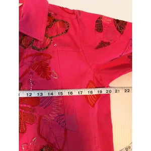 Laura Ashley Womens Pink‎ Embroidered Floral Applique Denim Jacket Small Spring thumbnail 9