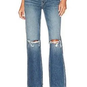 RE/DONE 90s High Rise‎ Loose Jeans NWT size 29 Destroyed Mar Blue Straight Leg thumbnail 4