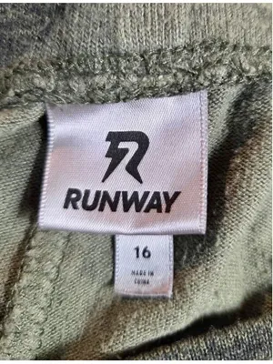 Runway Women’s Camo Contrast Ribbed Panel Joggers Drawstring Green 16 W-230 thumbnail 4