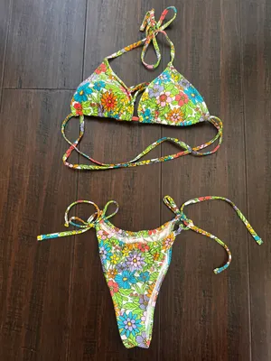 Wild Fable Floral Tie-String Bikini thumbnail 1