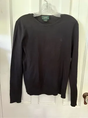 Lauren Ralph Lauren Women’s Black Wool/Cotton Crewneck Sweater thumbnail 1