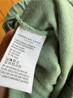 American Eagle Sage Green Wide Leg Pull On Pants Elastic Drawstring Waist XL thumbnail 6