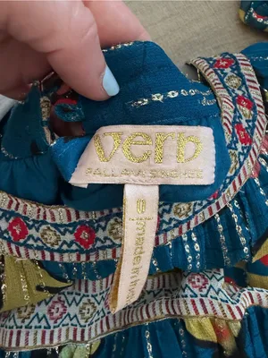 Anthropologie Verb Eulalia Shimmer Tunic Dress Hawaiian Blue Boho Cocktail Dress thumbnail 7