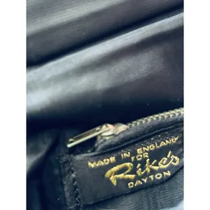 Vintage Black Leather Clutch Purse 1950s 60s made in England Rikes Dayton Ohio thumbnail 2