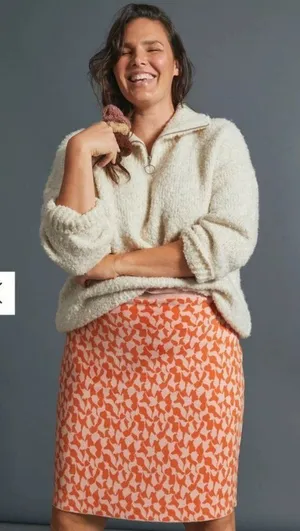 Anthropologie Maeve Anja Sweater Midi Skirt‎ Women’s Small Houndstooth Skirt Set thumbnail 1