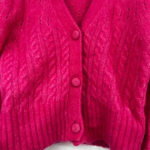 Paris Atelier &‎ Other Stories bright pink cable knit cardigan Wool Mohair small thumbnail 8
