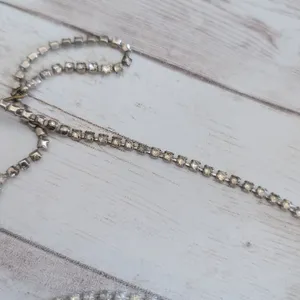 Vintage Necklace Art Deco Style - Very Light Green-ish & Clear Gems thumbnail 6