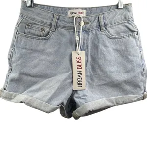 Urban Bliss Women's High Rise Denim Shorts Light Wash Blue Size‎ 4 Casual Summer thumbnail 2