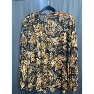 Free People Blouse Top XS Multicolor Snake Pattern Long Sleeve V-Neck Casual B55 thumbnail 7